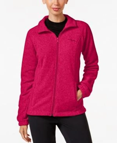 Shop Columbia Benton Springs Fleece Jacket In Fuchsia