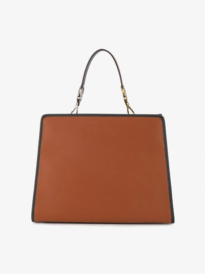 Shop Fendi Brown Runaway Leather Shoulder Bag