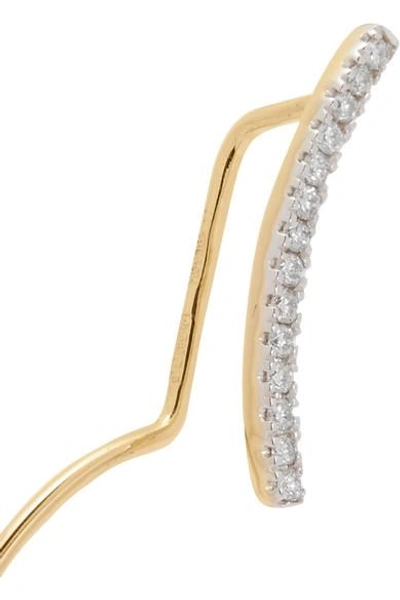 Shop Maria Black Aimee 14-karat Gold Diamond Earring
