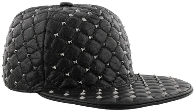 Shop Valentino Spike Baseball Hat In Black