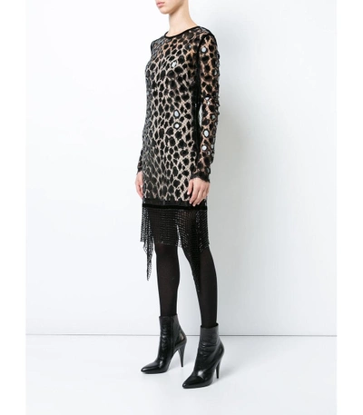 Shop Alexander Wang Leopard Lace Dress In Black Multi