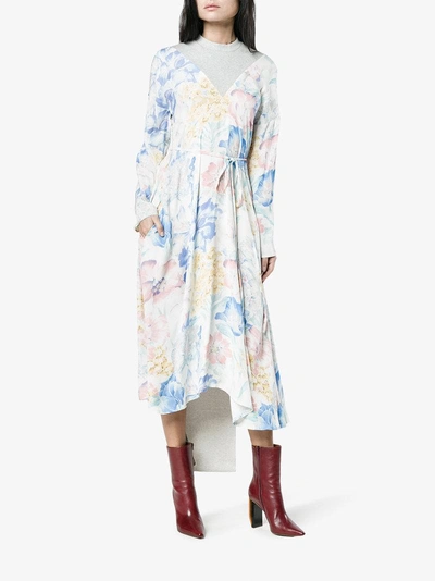 Shop Vetements Mittellanges Kleid Mit Floralem Print In Multicolour