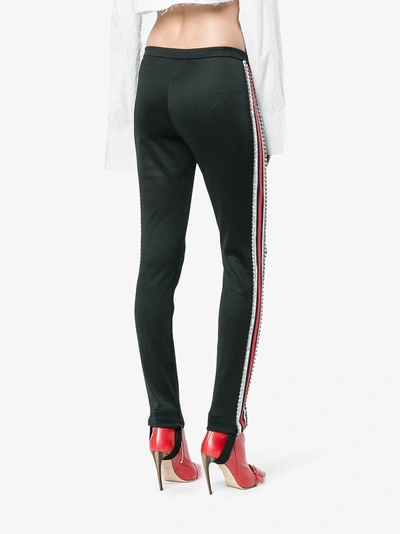 Shop Gucci Black Crystal Embellished Track Pants