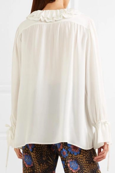 Shop Etro Ruffled Silk Blouse In White