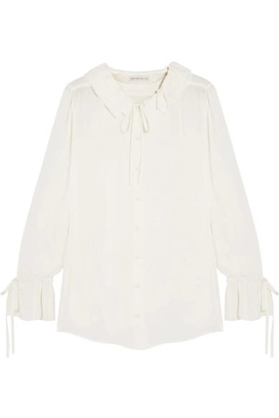 Shop Etro Ruffled Silk Blouse In White