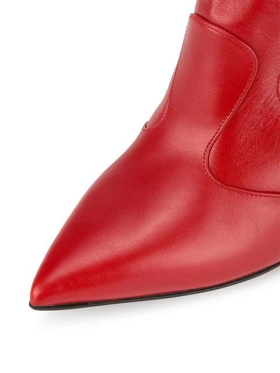 Shop Fendi Rockoko 100mm Thigh-high Boots In Red