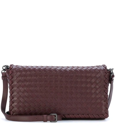 Shop Bottega Veneta Intrecciato Leather Shoulder Bag In Purple
