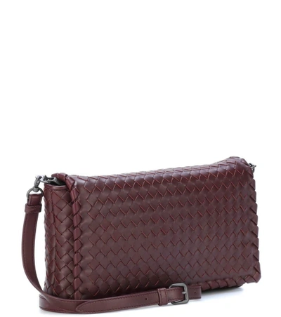 Shop Bottega Veneta Intrecciato Leather Shoulder Bag In Purple