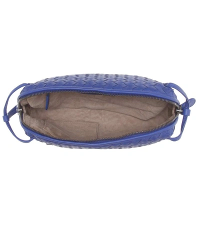 Shop Bottega Veneta Nodini Leather Crossbody Bag In Blue