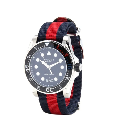 Shop Gucci Dive Xl 45mm Watch In Blue