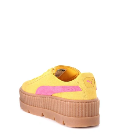Shop Fenty X Puma Creeper Suede Sneakers In Yellow