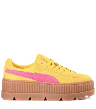 Shop Fenty X Puma Creeper Suede Sneakers In Yellow