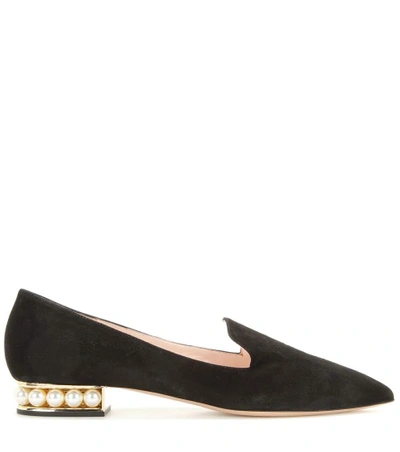 Shop Nicholas Kirkwood Casati Suede Ballet Flats In Black