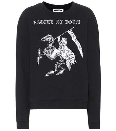 Shop Mcq By Alexander Mcqueen Fear Nothing Cotton Sweatshirt In Black