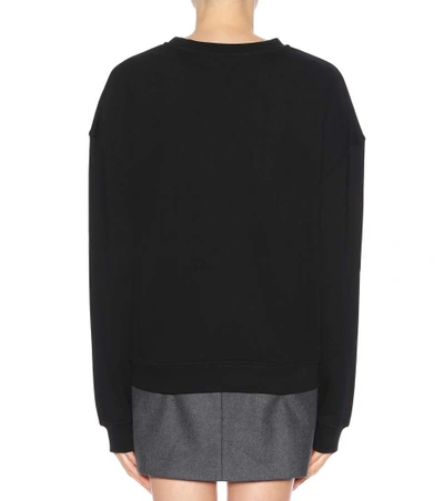 Shop Mcq By Alexander Mcqueen Fear Nothing Cotton Sweatshirt In Black