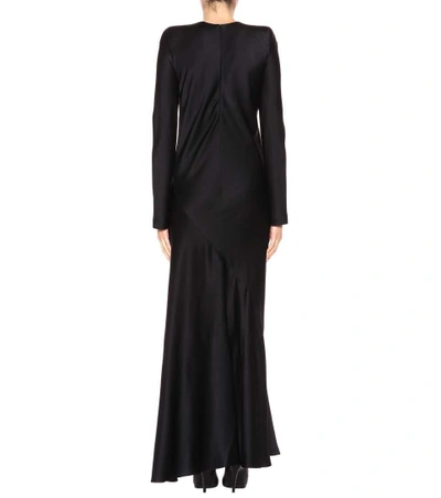 Shop Haider Ackermann Embroidered Satin Dress In Llack