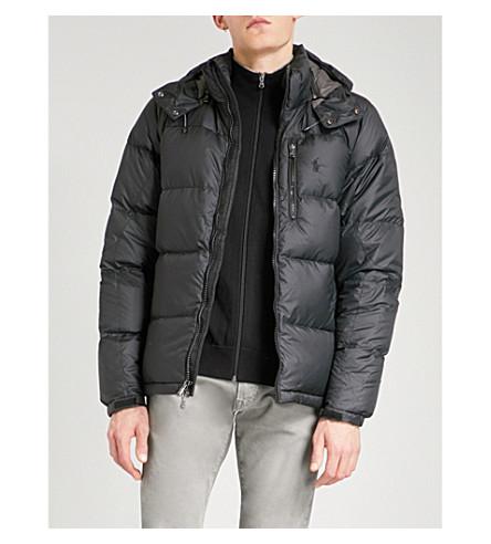 polo ralph lauren jet black down padded hooded jacket