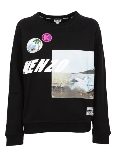 Shop Kenzo Logo Print Sweatshirt In Black