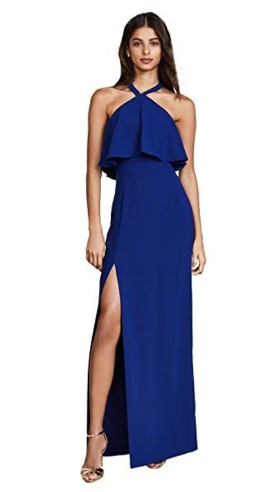 Shop Amanda Uprichard Piazza Maxi Dress In Sapphire