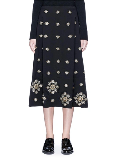Shop Elizabeth And James 'lottie' Floral Embellished Crepe Midi Skirt