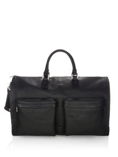 Shop Hook + Albert Men's Gen 2 Leather Garment Weekender Bag In Black