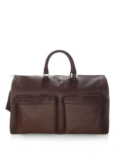 Shop Hook + Albert Men's Gen 2 Leather Garment Weekender Bag In Brown