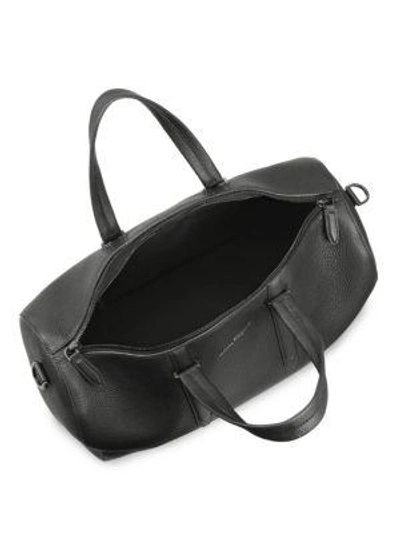 Shop Ferragamo Muflone Leather Weekender Bag In Black