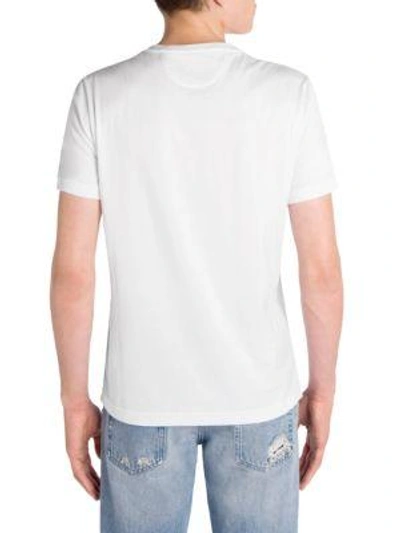 Shop Fendi Men's Ff Logo T-shirt In Bianco