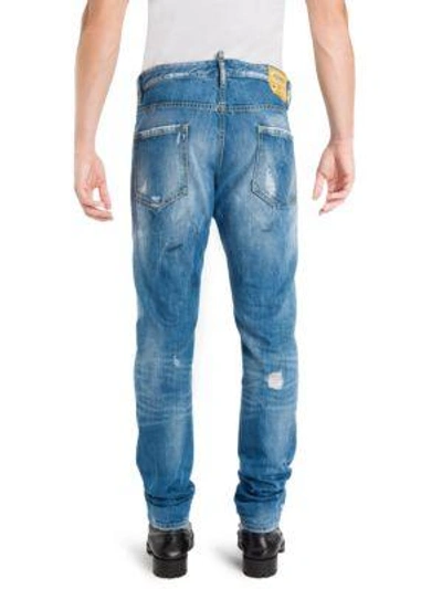 Shop Dsquared2 Cool Guy Distressed Skinny Jeans In Navy
