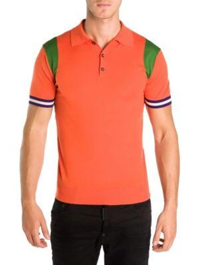 Shop Dsquared2 Slim-fit Wool Polo In Orange