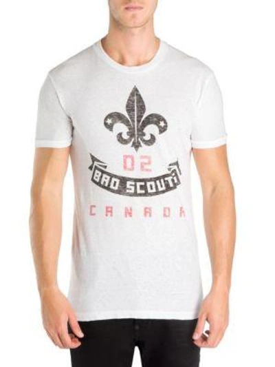 Shop Dsquared2 Fleur De Lis Cotton Tee In White