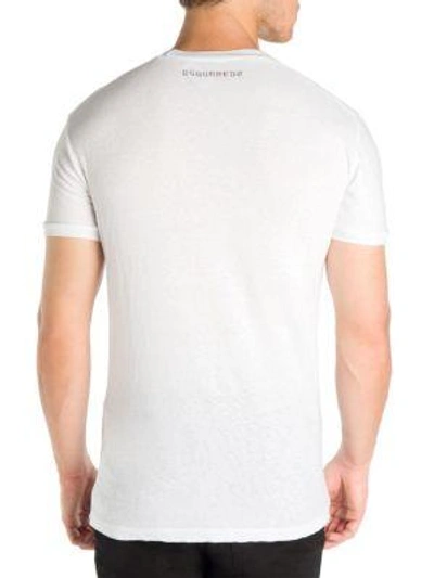 Shop Dsquared2 Fleur De Lis Cotton Tee In White