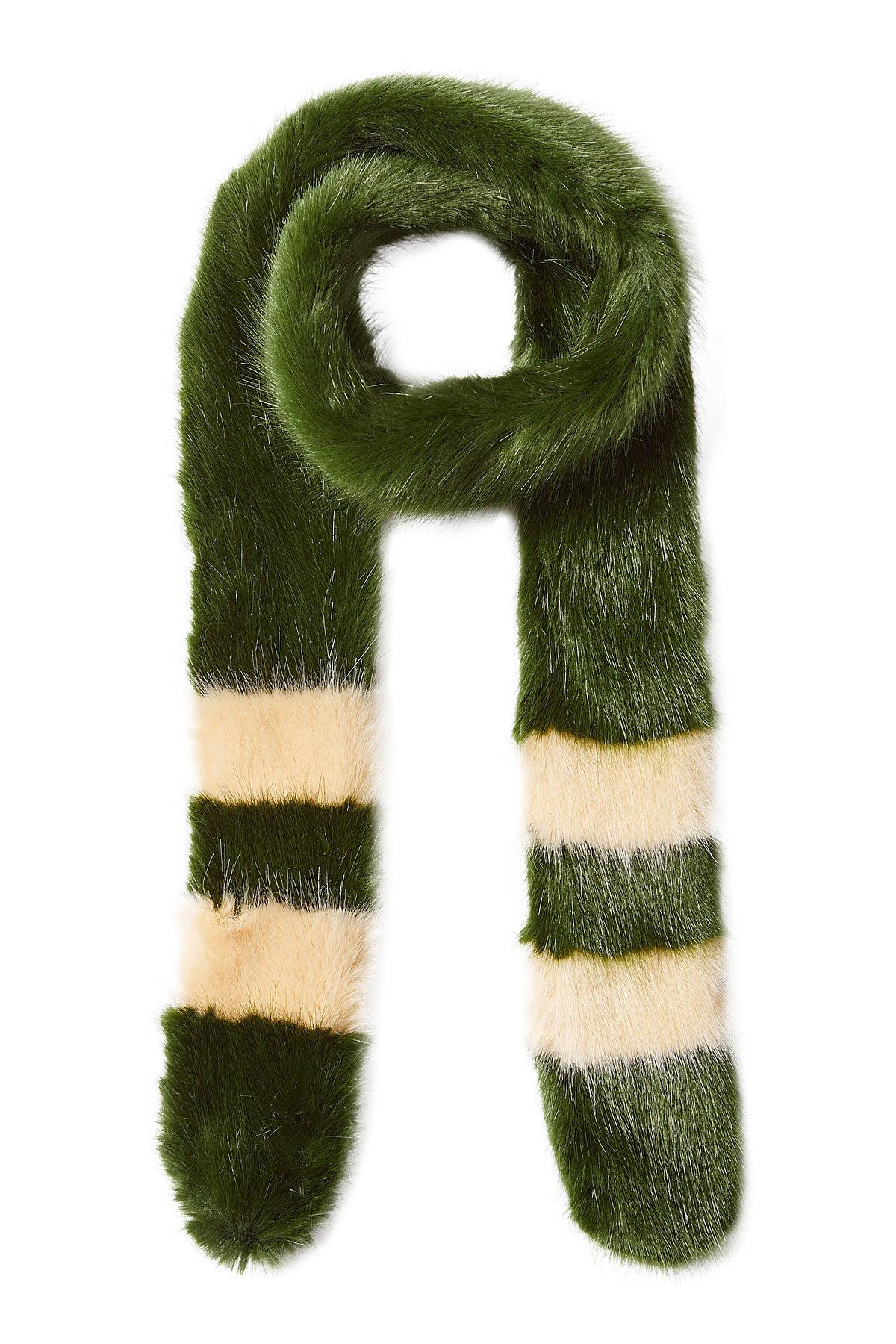 green fur shawl