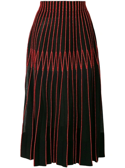 Shop Alexander Mcqueen Knitted Midi Skirt