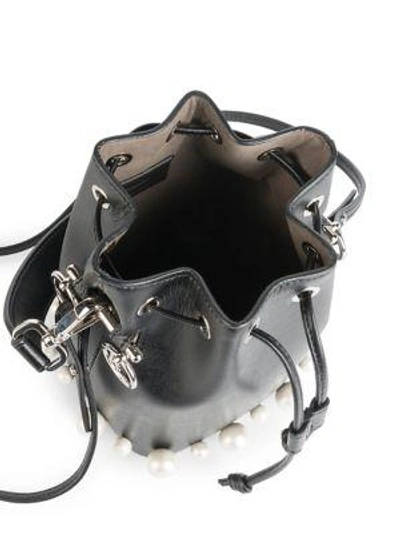 Shop Fendi Mon Tresor Leather Bucket Bag In Black