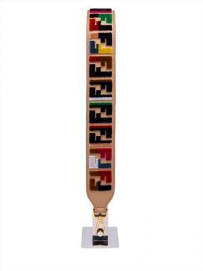 Shop Fendi Embroidered Velvet Stitch Shoulder Strap You In Multi