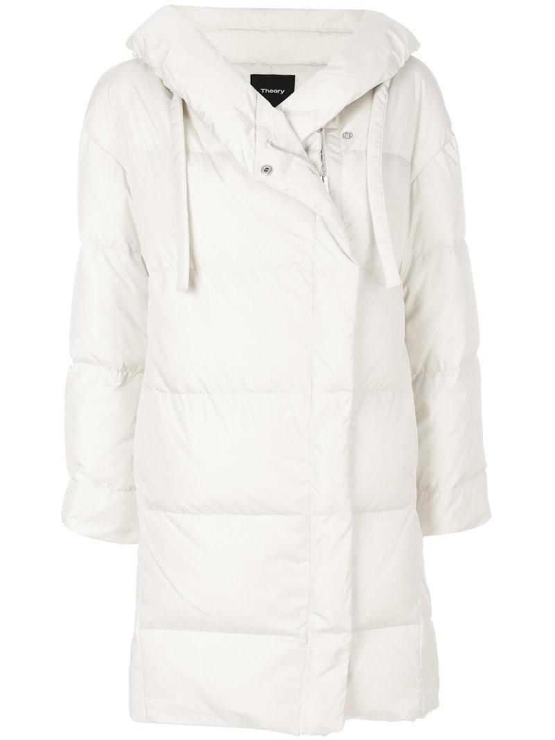 theory hooded puffer coat