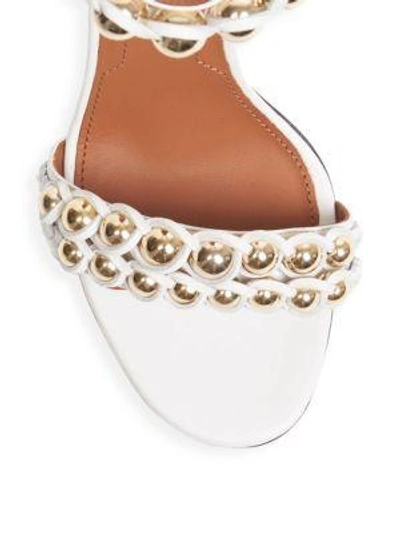 Shop Givenchy Embellished Leather Ankle-strap Sandals In White