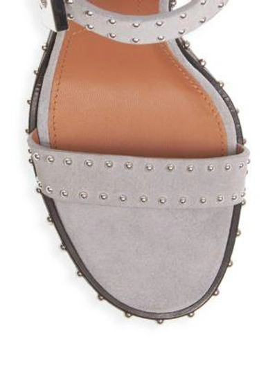 Shop Givenchy Embellished Suede Ankle-strap Sandals In Pearl Grey