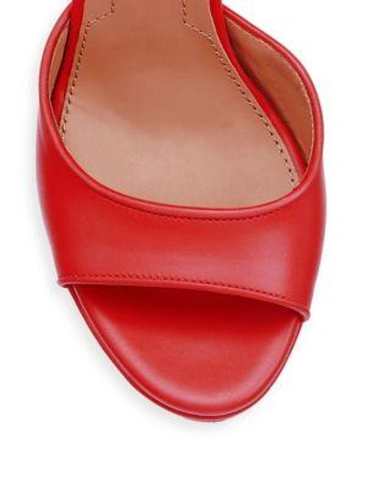 Shop Givenchy Shark Lock Leather Platform Sandals In Red
