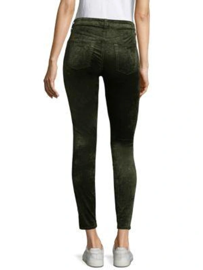 Shop 7 For All Mankind Velvet Skinny Jeans In Evergreen