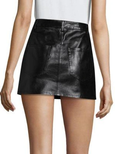 Shop Helmut Lang Leather Mini Skirt In Black