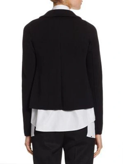 Shop Jil Sander Wool Asymmetric Jacket In Black