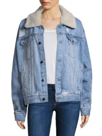 Free people plaid lined sherpa store trucker jacket