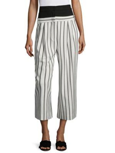 Shop Tibi Lucci Striped Pants In Ivory Multi