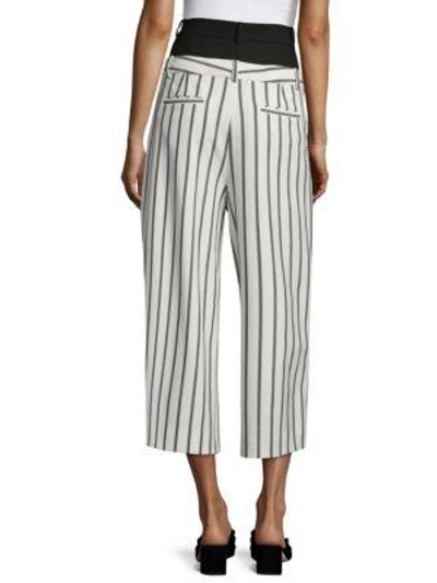 Shop Tibi Lucci Striped Pants In Ivory Multi