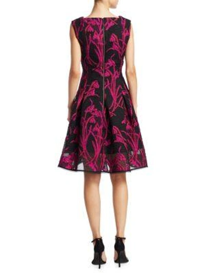 Shop Talbot Runhof Floral Fit-and-flare Dress In Begonia