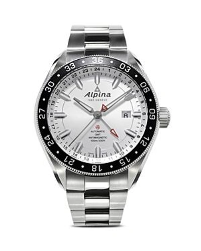 Shop Alpina Alpiner 4 Automatic Gmt Watch, 44mm In Silver