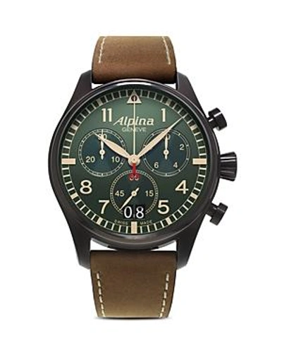 Shop Alpina Startimer Pilot Quartz Chronograph Watch, 44mm In Brown