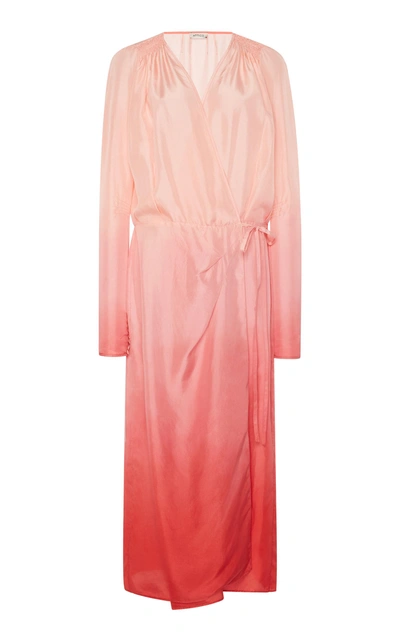 Shop Attico Long Sleeve Ombre Dress In Pink